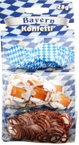 1 BEUTEL KONFETTI 28g 3 MOTIVE Bayern Brezel , Bierkrug , Deko Raute Bierfest - Bild 1 von 1