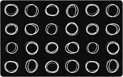 Alfombra insignia de área educativa abstracta con muestra circular para habitación de niños o... Foto 1 de 4