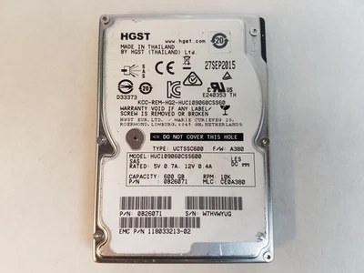 Lot of 5 HGST EMC C10K900 HUC109060CSS600 600 GB 2.5" SAS 2 Enterprise Drive - Image 1 of 3