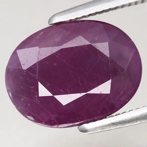 3.24ct  10x7.5mm Oval 100%Natural Unheated Purplish Red Ruby Guinea, Africa - Picture 1 of 4