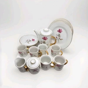 Vintage Japanisches Kinder Teeservice Miniatur Rosenmuster 23 Teile  - Bild 1 von 18