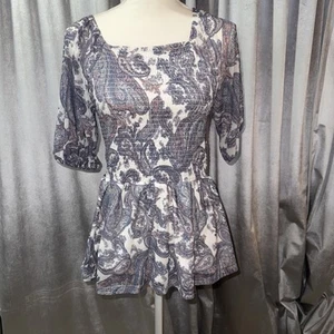 Est. Blusa para mujer 1946 con estampado de cachemira mediana - Imagen 1 de 10