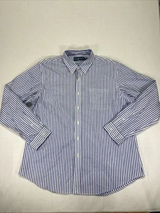 Vintage Ralph Lauren Shirt Men’s XL Blue Striped White Striped Classic Fit - Picture 1 of 9