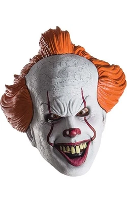 LICENSED PENNYWISE IT MOVIE CLOWN ADULT MASK HALLOWEEN COSTUME ACCESSORY - Image 1 of 2