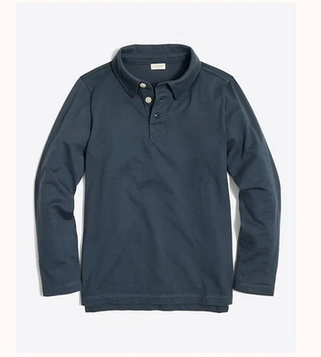 J Crew Factory CrewCuts Boys' long-sleeve polo shirt Sz 8  NWT in Evening Storm - Image 1 of 3