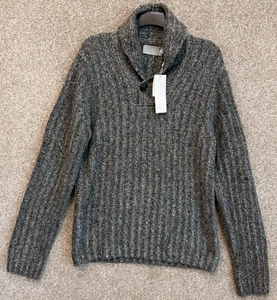 Suéter VINCE Para Hombres Talla Mediana Cuello Chal Lana Tejido Heritage Acanalado NUEVO NUEVO CON ETIQUETAS - Imagen 1 de 15