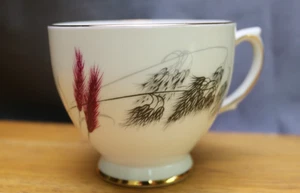 Vintage Ainsdale Tea Cup Bone China  Pink & Grey Wheat England '60s (no saucer) - Picture 1 of 5