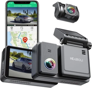 Heaboli 4K Dual Dashcam vorne und hinten, WLAN GPS, 3 Zoll IPS Touchscreen - Bild 1 von 8