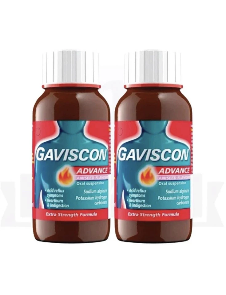 Paquete de 2 suspensión oral de anís Gaviscon Advance 150 ml caducan 12/26 económico Foto 1 de 2