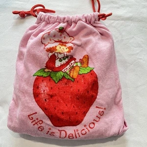 Telo mare bambini fragola shortcake zaino pieghevole tote piscina HTF - Foto 1 di 8