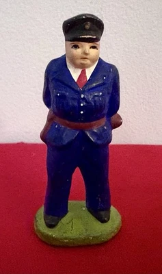 "Figura de 3"" Elastolina japonesa o similar, oficial de policía composición vintage" Foto 1 de 2