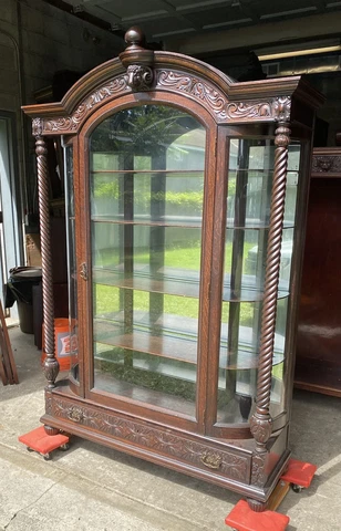 CARVED OAK CHINA CABINET Cover