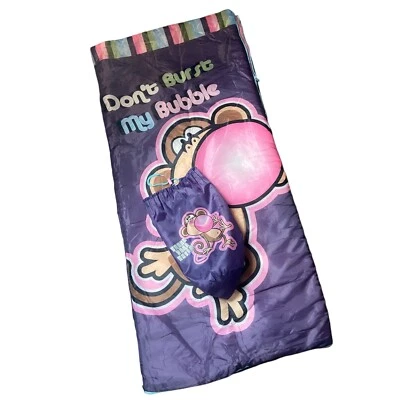 Saco de dormir vintage Disney Bobby Jack Monkey Dont Burst My Bubble infantil roxo - Imagem 1 de 4