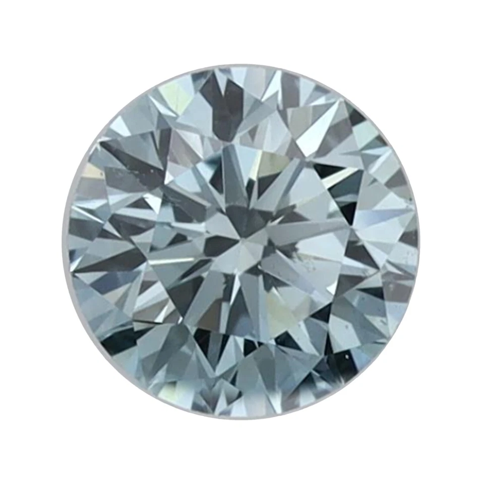IGI Certified 0.55ct Green/Blue SI1 Clarity Round Cut Lab Grown CVD Diamond - Image 1 of 4