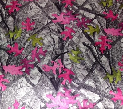 TRUE TIMBER SASSY PINK BRIDAL SATIN CAMOFLAUGE LADIES POLYESTER FABRIC BTY 58"W - Image 1 of 4