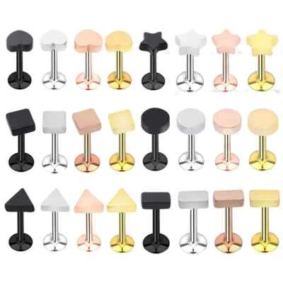 Internally Thread Screw Labret Lip Piercing Ear Helix Tragus Cartilage Jewelry - Image 1 of 4