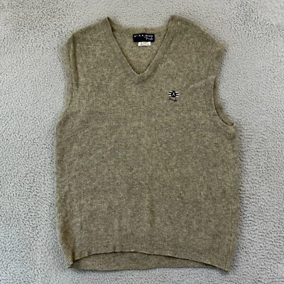 Vintage Faldo by Pringle Vest Mens XL Brown V-Neck Lambswool Sweater Preppy 80s - Image 1 of 4