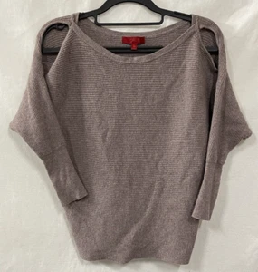 Maglione pullover Jennifer Lopez donna malva rayon spalle fredde maglia a costine Xs - Foto 1 di 14