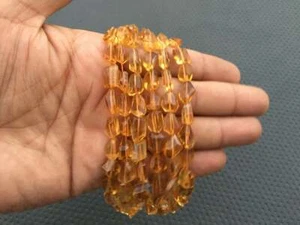 AAA Quality 8"Long Strand Dark Yellow Natural Citrine Gemstone Faceted Nuggets - Picture 1 of 7