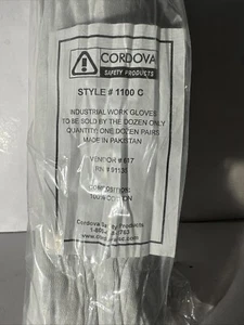 (12-Pair) Cordova Synthetic Machine Knit Shell Gloves White 1100C - Picture 1 of 3