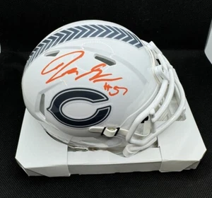 Mini casco de fútbol americano firmado por Jack Sanborn Chicago Bears 2004 saludo con certificado de autenticidad PSA - Imagen 1 de 4