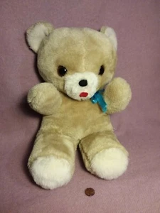 15" vintage Commonwealth TAN WHITE BEAR SPANGLED EYES plush stuffed toy - Picture 1 of 4