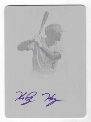 Ke'Bryan Hayes 2015 LEAF ULTIMATE DRAFT MLB YELLOW PLATE AUTOGRAPH CARD 1/1 AUTO - Image 1 of 2