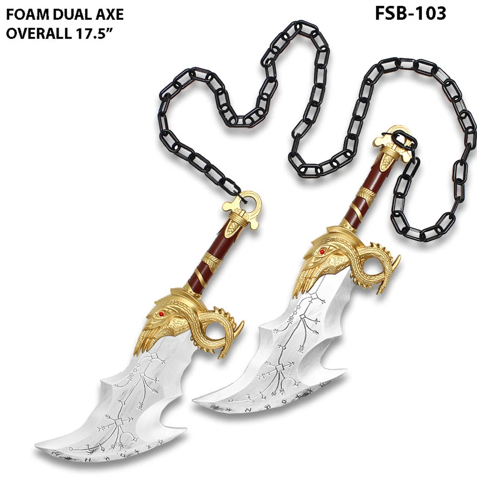 Espada de espuma de alta densidade God of War Swords Kratos Blades of Chaos - Imagem 1 de 4