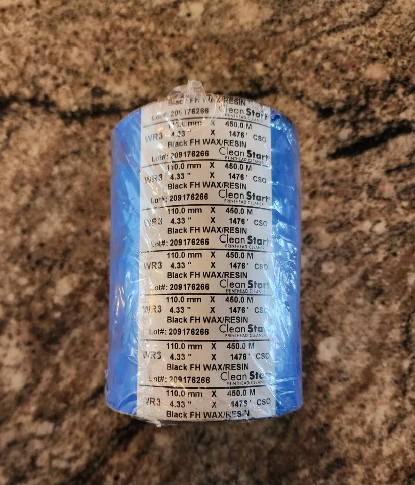 Lowry Solutions 4.33" x 1476' Premium Wax-Resin Thermal Transfer Ribbon FDR11038 - Image 1 of 3