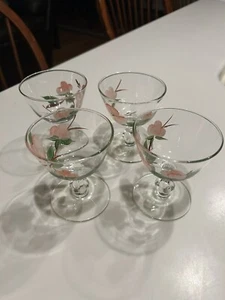 Franciscan Desert Rose 4 1/4" Sherbet Champagne Glassware Set Of 4 - Picture 1 of 5
