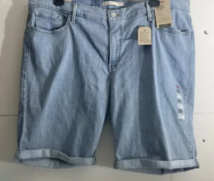 Levis CLASSIC BERMUDA hyperweiche Shorts mittlerer Rise gestreift Übergröße 24 W - Bild 1 von 6