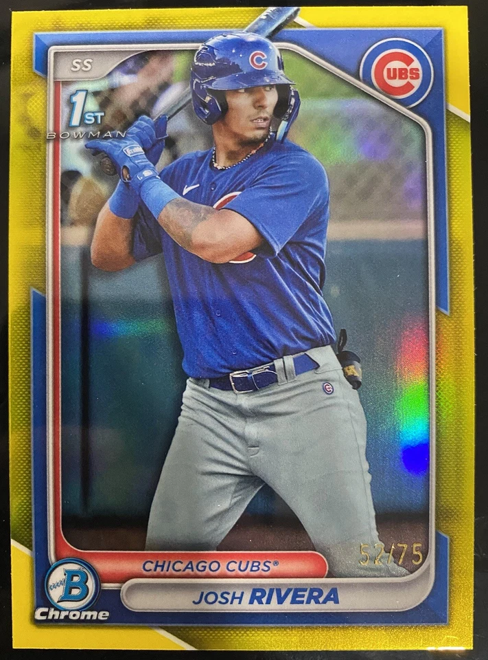 2024 Bowman - Chicago Cubs Yellow Border #BP-115 Josh Rivera /75 (RC) - Image 1 of 2