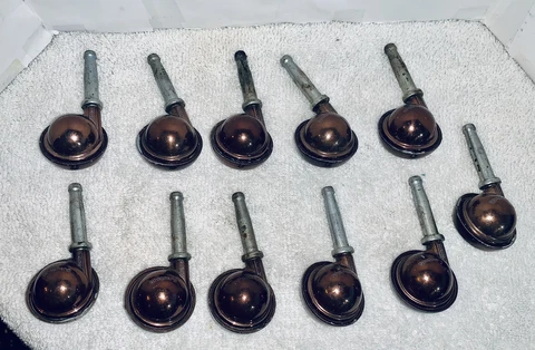 11 Painted? Bronze Furniture Casters Vtg Mid Century by Shepherd repair/restore Cover