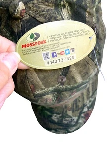 Genuine Mossy Oak Eclipse Camo Mens 6 Panel Baseball Style Ball Cap-Adjustable - Picture 1 of 2