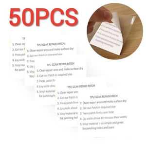 50PCS Waterproof Tent Repair Canvas Awning Sail Kites Adhesive Patches Tape Kit
