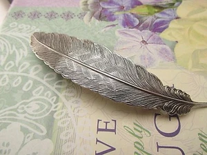 FEATHER HAIR CLIPS WEDDING HAIR ACCESSORIES FRENCH BACK HAIR CLIP ART DECO STYLE - Picture 1 of 1