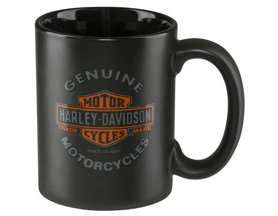 Harley-Davidson Tasse " GENUINE Motos " Gobelet HDX-98606 * Mug Noir LOGO - Photo 1/1