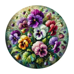Colorful Pansy Bouquet Mouse Pad – Vibrant Floral Design, Artistic Desk Decor - Picture 1 of 6