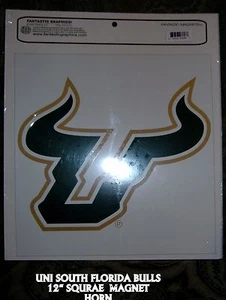 UNIVERSITY OF SOUTH FLORIDA  LARGE 12"  HORN MAGNET  NEW SEALED FADE RESISTANT  - Picture 1 of 1