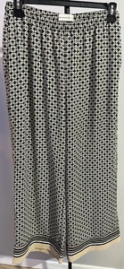 Pantalones de mujer Abercrombie & Fitch grandes de pierna ancha forrados en blanco negro - Imagen 1 de 6
