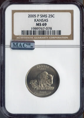 2005-P Kansas Quarter NGC MS69 SMS Quality - Image 1 of 2