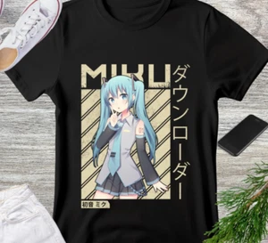 Hatsune Miku Anime T-Shirt – Vocaloid Graphic Tee, Japanese Kawaii Aesthetic Shi - Picture 1 of 4