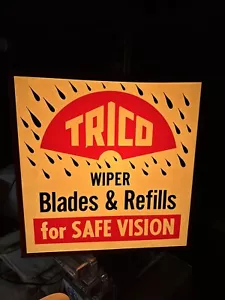 Vintage Original Trico Lighted Advertising Sign Auto Parts Dealer Store Sign - Picture 1 of 6