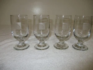 4er Set Vintage Continental Airlines Weinglaskugel mit Fuß Logo - Bild 1 von 8