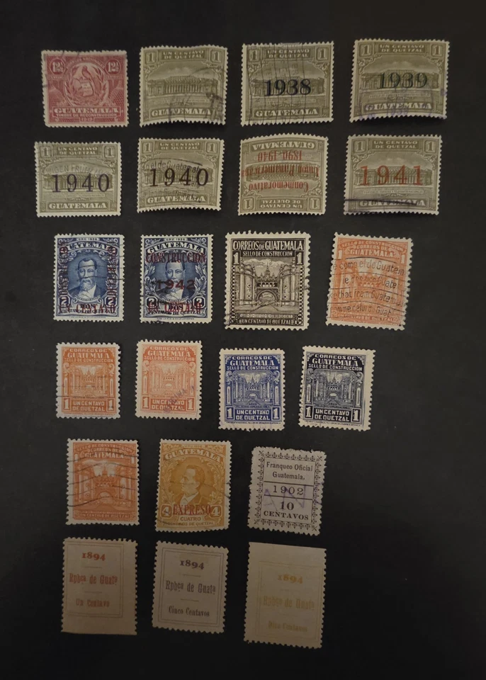 Lote de sellos de reverso de libro de Guatemala usados sin usar MH BOB T18893 Foto 1 de 1