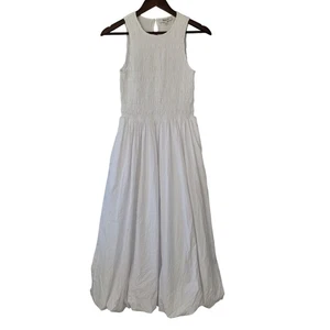 Madewell The Melody gesmoktes Midikleid mit Blasensaum Popeline Gr. XS weiß neu ohne Etikett - Bild 1 von 10