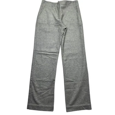 J.Crew Wool Blend Wide Leg Trousers Women Sz 2 Fits 28"  Gray Career Casual Boho - Image 1 of 4