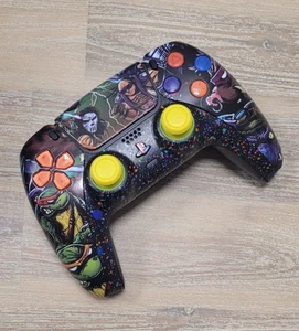 PLAYSTATION/PS5 CUSTOM NINJA TURTLES  MULTI COLOR SPLATTER & TEXT CONTROLLER💚 - Picture 1 of 11