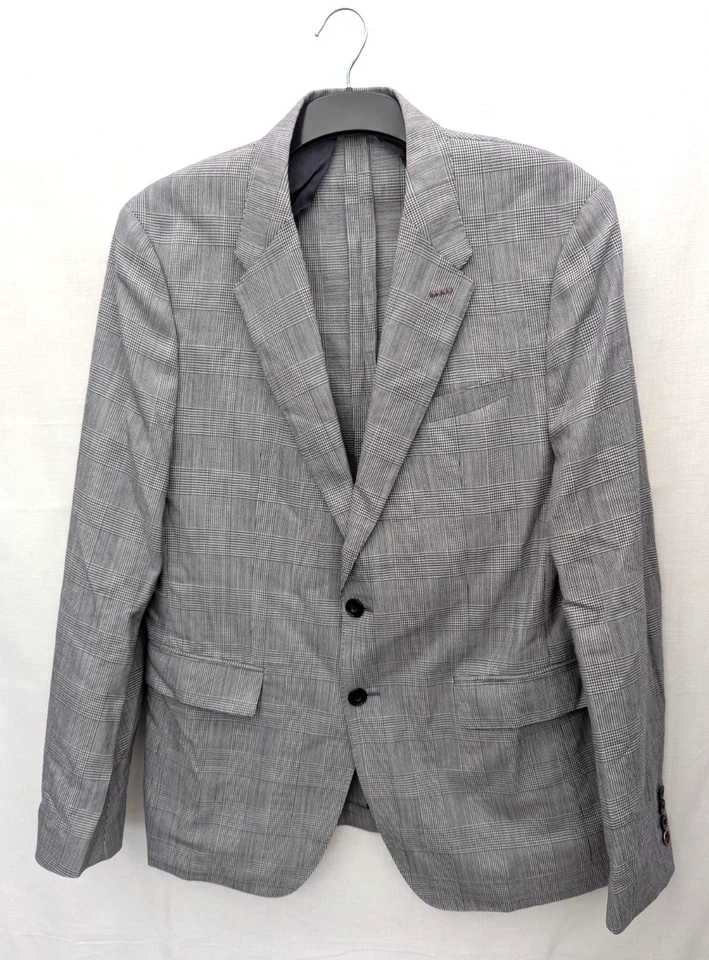 Chaqueta Thomas Rosa Para Hombres 42 Gris Lana Pata de Gallo Blazer Inteligente Clásico Preppy Fox Foto 1 de 4