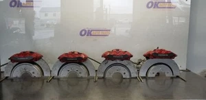 14 PORSCHE 911 991 CARRERA 4 PISTON BRAKE CALIPER SET FRONT REAR *PAINTED RED* - Picture 1 of 12
